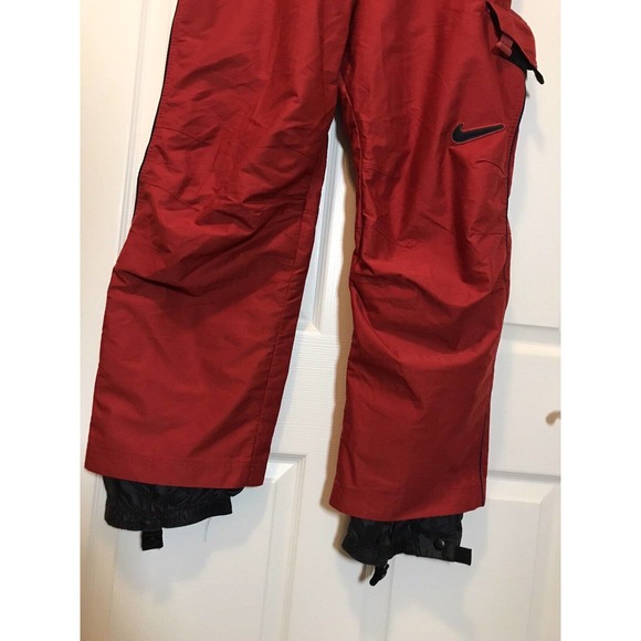 Women's NIKE ACG Snow Pants, Size 8-10, Red Orange with Blue Piping - Picture 7 of 16